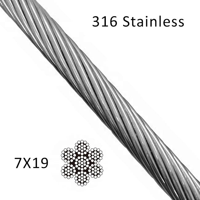 Wire Rope 7x19 Stainless Steel(Type 316)