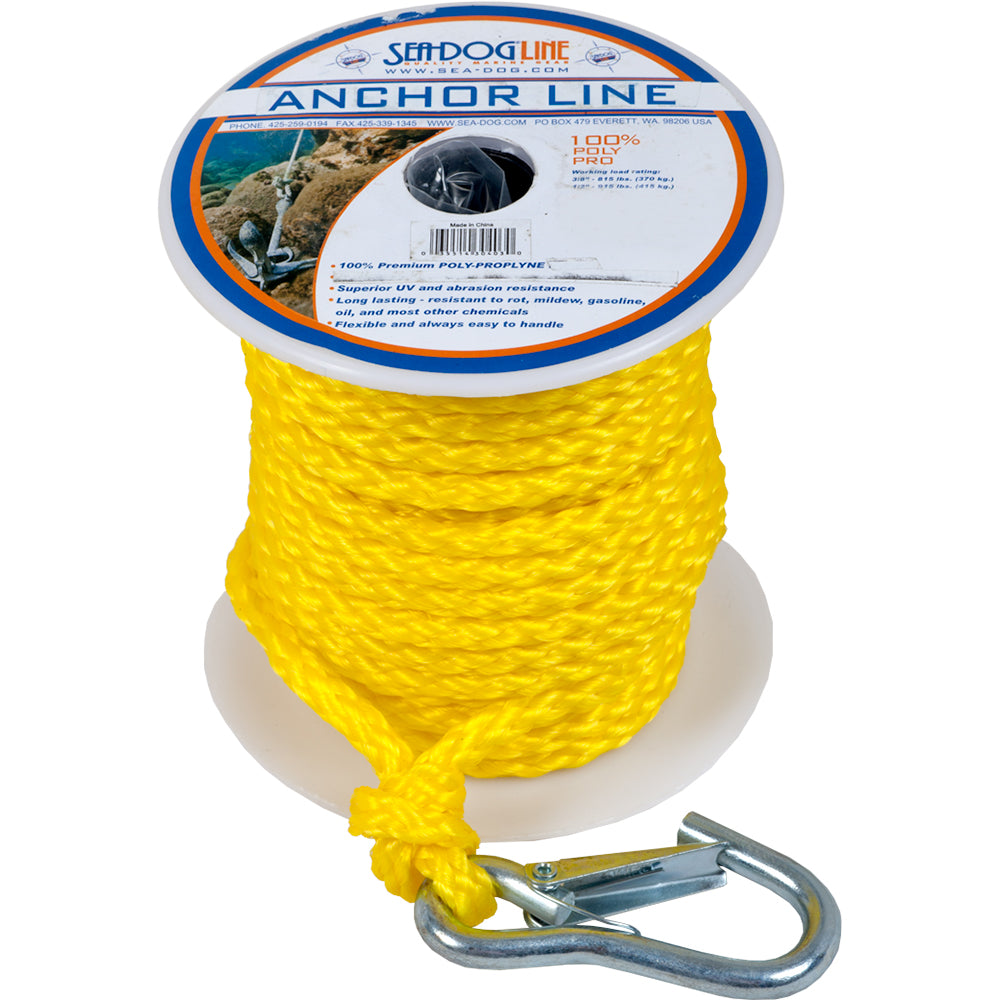 Sea-Dog Poly Pro Anchor Line w/Snap - 3/8" x 100 - Yellow