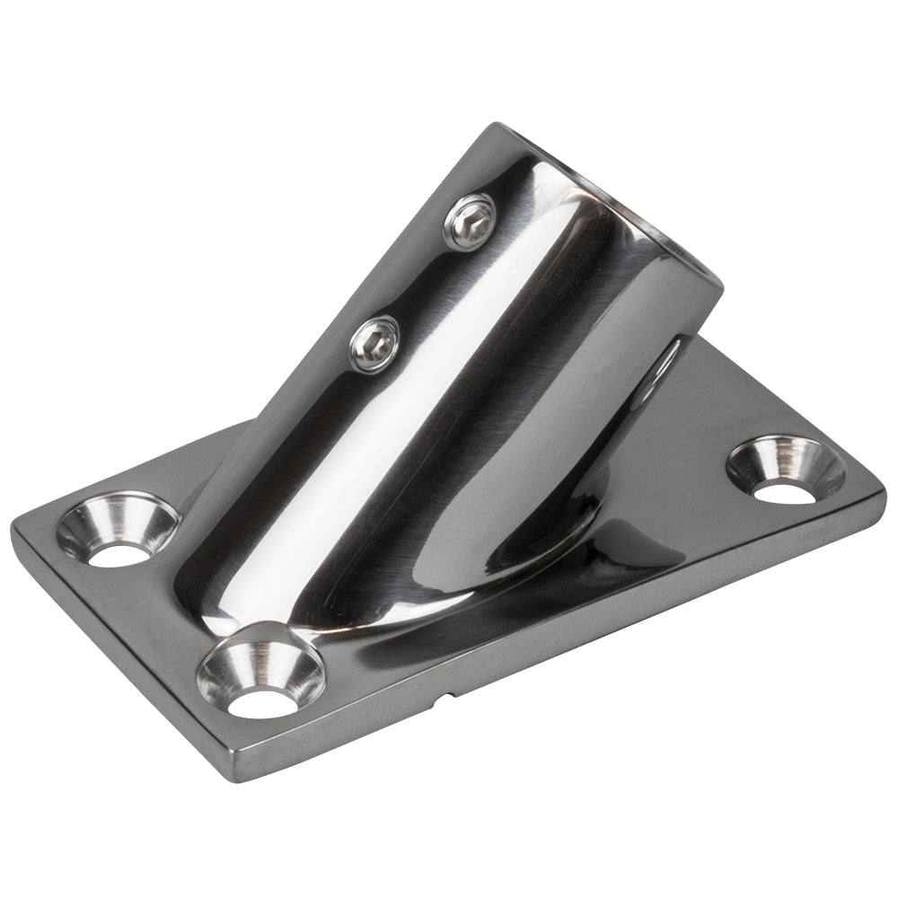 Sea-Dog Rail Base Fitting Rectangular Base 45 316 Stainless Steel - 3-1/4" x 1-7/8" - 1" OD