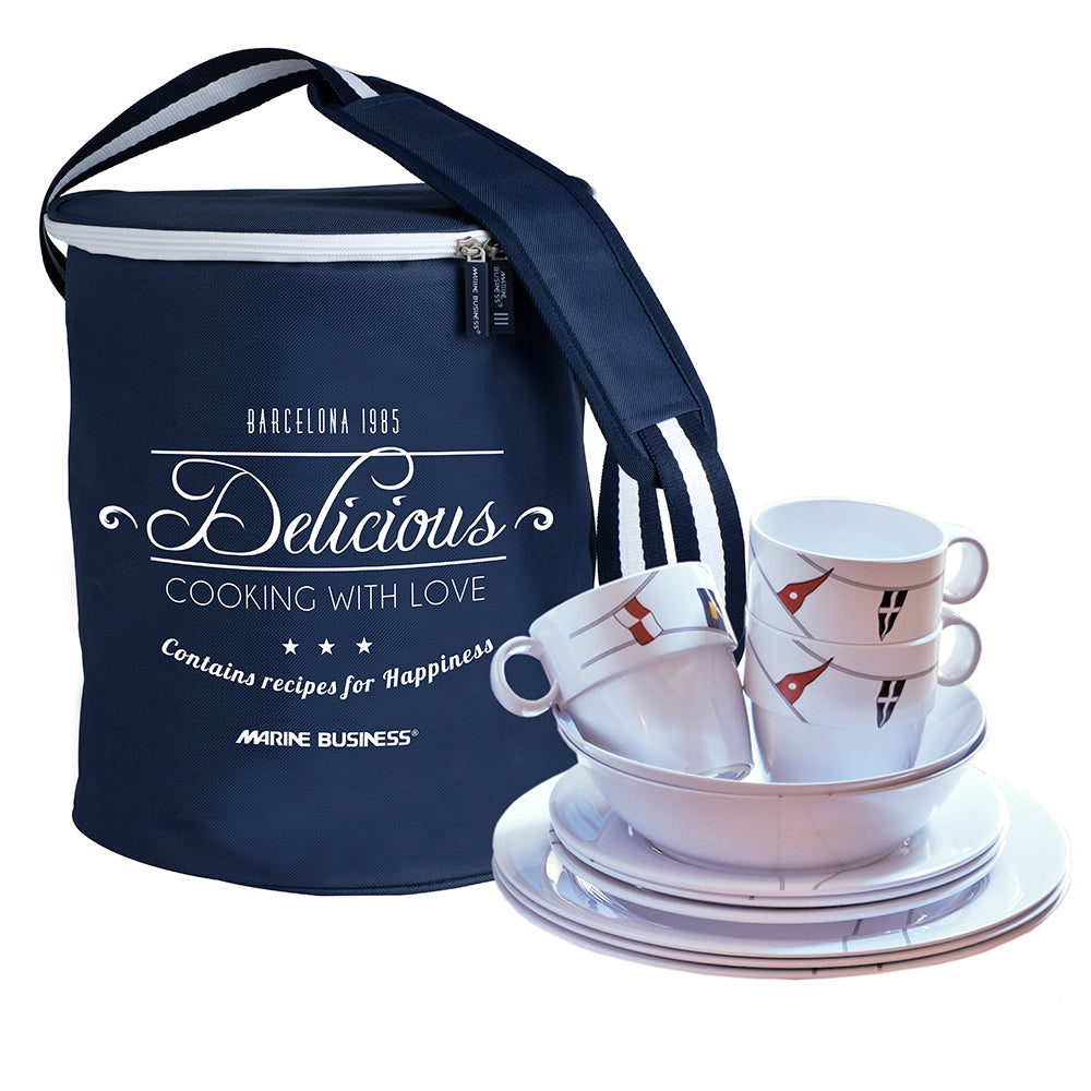 Marine Business Melamine Tableware Set  Basket - REGATA - Set of 24