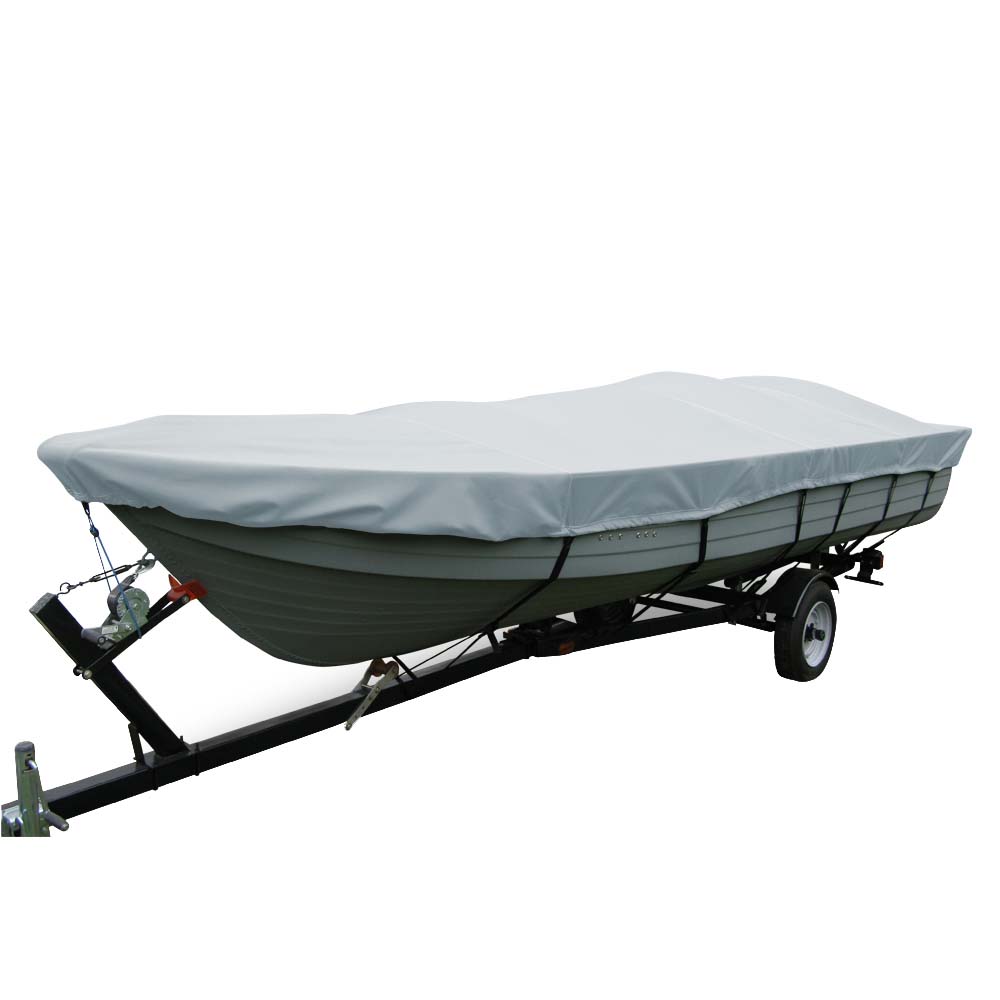 Carver Poly-Flex II Wide Series Styled-to-Fit Boat Cover f/15.5 V-Hull Fishing Boats Without Motor - Grey