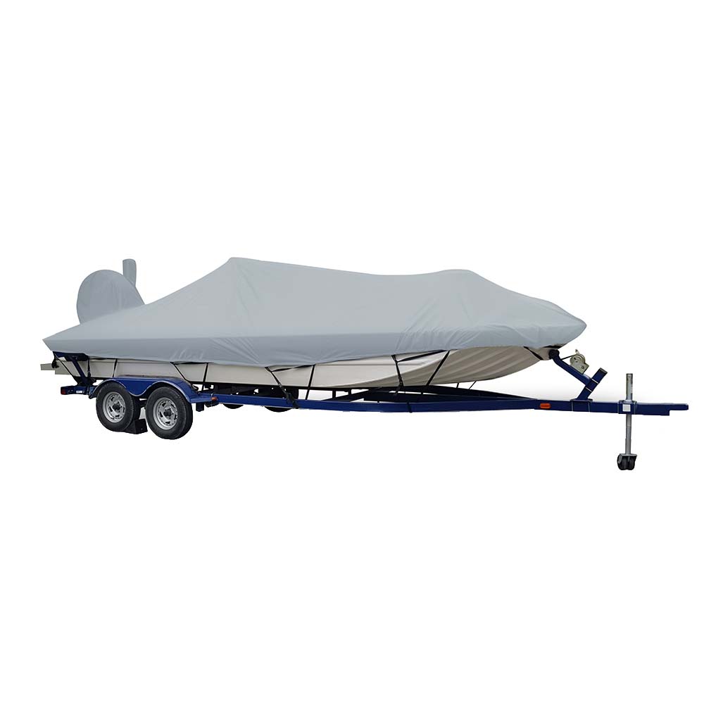 Carver Sun-DURA Extra Wide Series Styled-to-Fit Boat Cover f/19.5 Aluminum Modified V Jon Boats - Grey