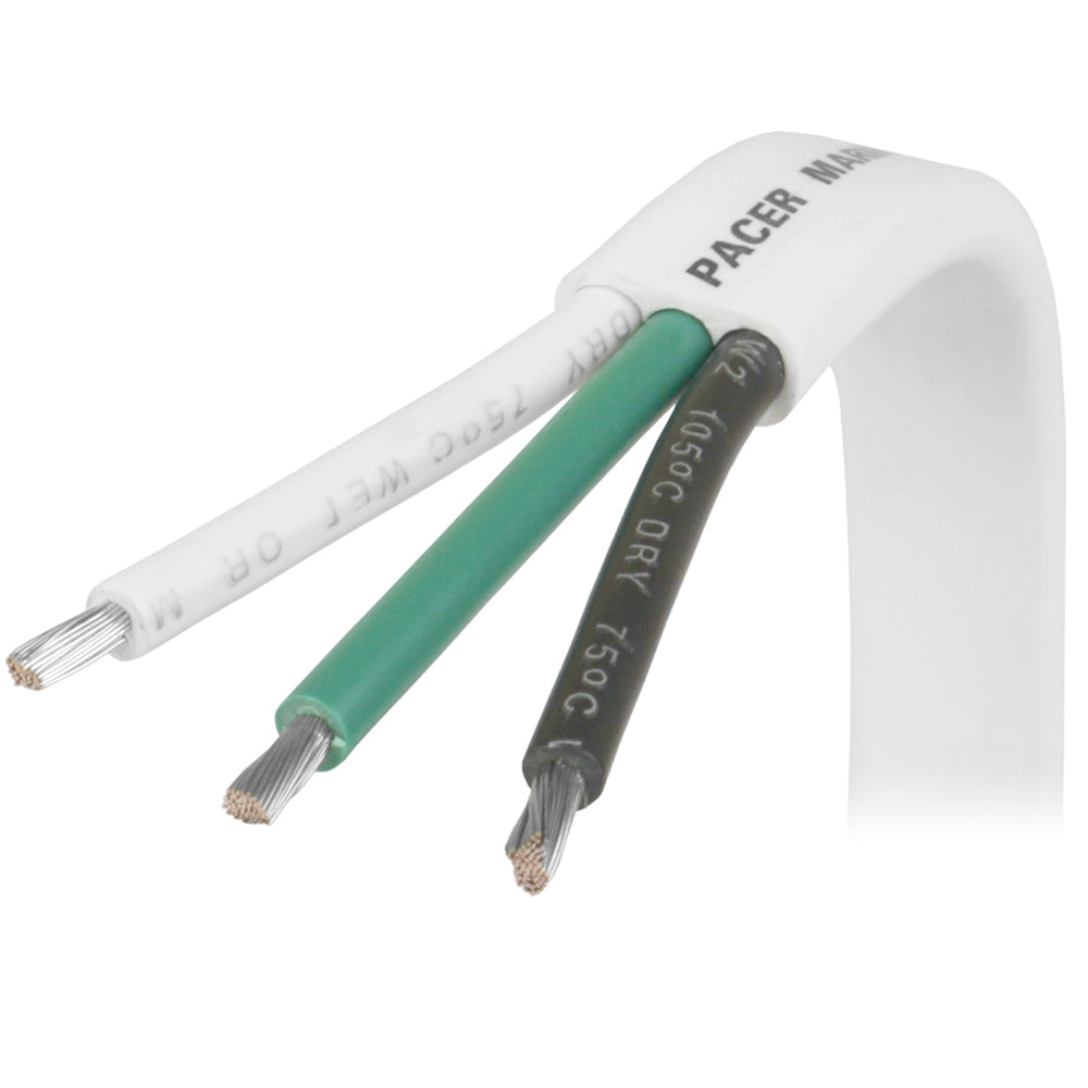 Pacer 16/3 AWG Triplex Cable - Black/Green/White - 100