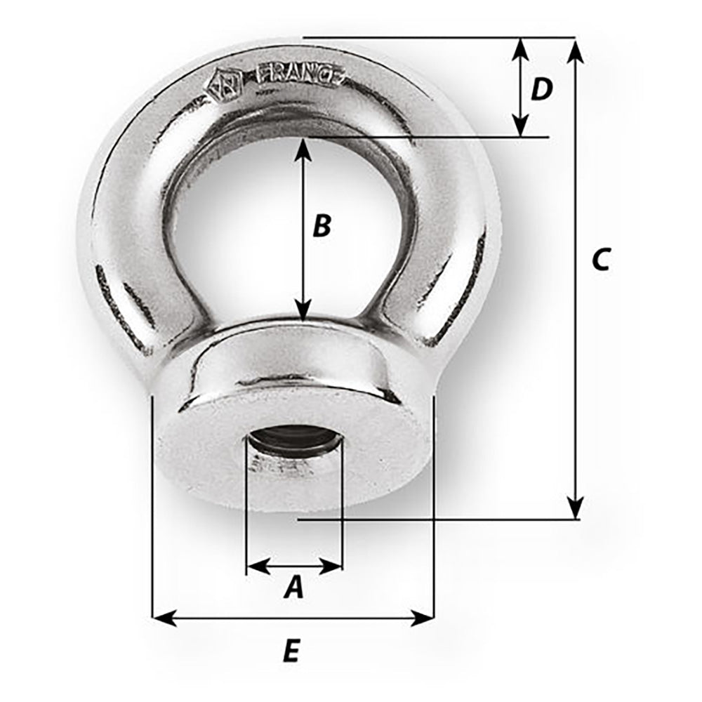 Wichard 12mm Eye Nut - Thread M12 x 175mm