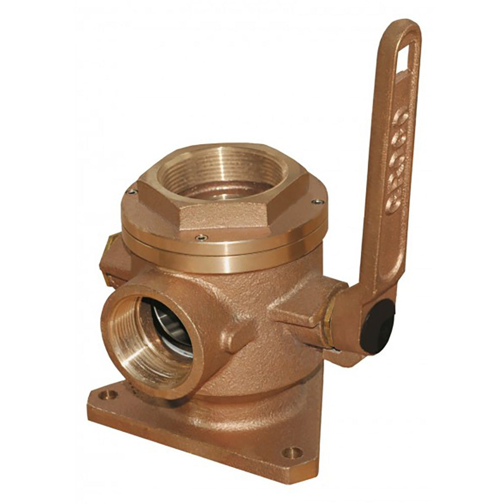 GROCO 4" Bronze Flanged Seacock  Adaptor w/3" NPT Side Port