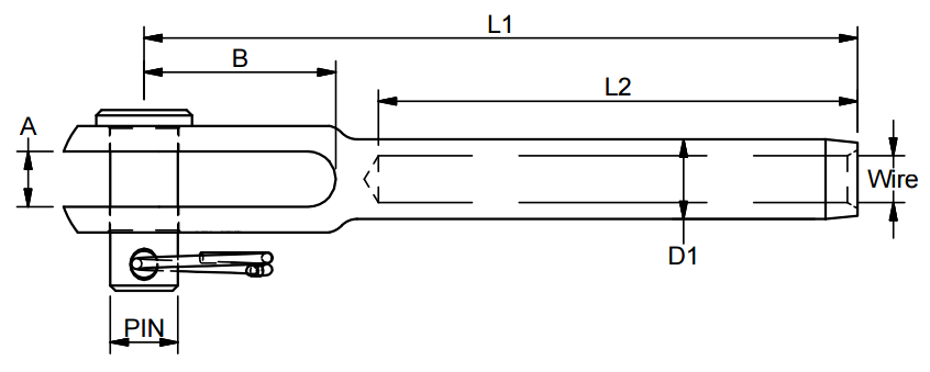 Aircraft fork terminal