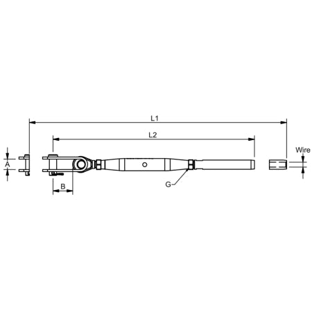 Rigging Screw Toggle/Terminal UNF