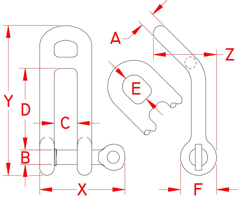 Suncor Headboard Shackle with Captive Pin