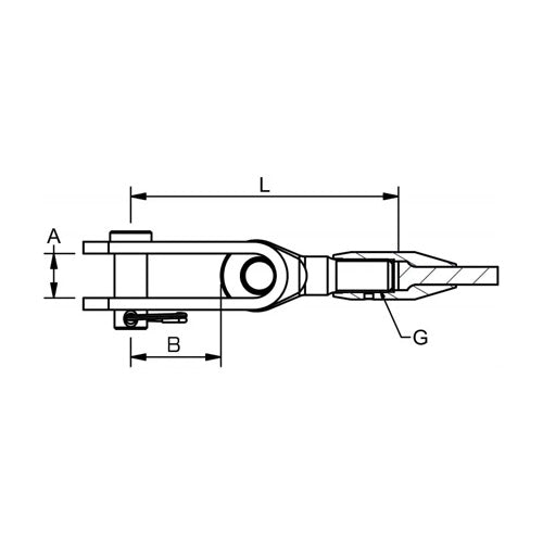 Toggle terminal for rod