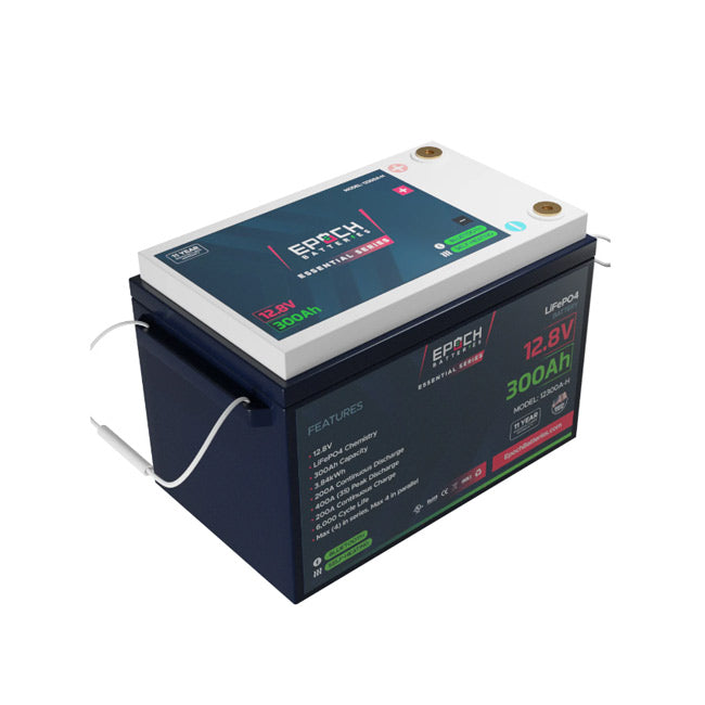 Epoch Batteries 12V 300Ah Essential Series - Heated & Bluetooth LiFePO4 Battery