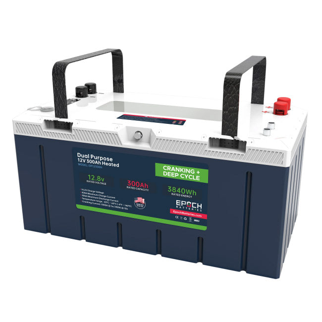 Epoch Batteries 12V 300Ah Pro Series - Cranking + Deep Cycle  LiFePO4 (Dual Purpose)