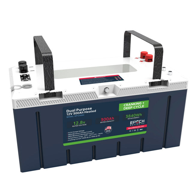 Epoch Batteries 12V 300Ah Pro Series - Cranking + Deep Cycle  LiFePO4 (Dual Purpose)